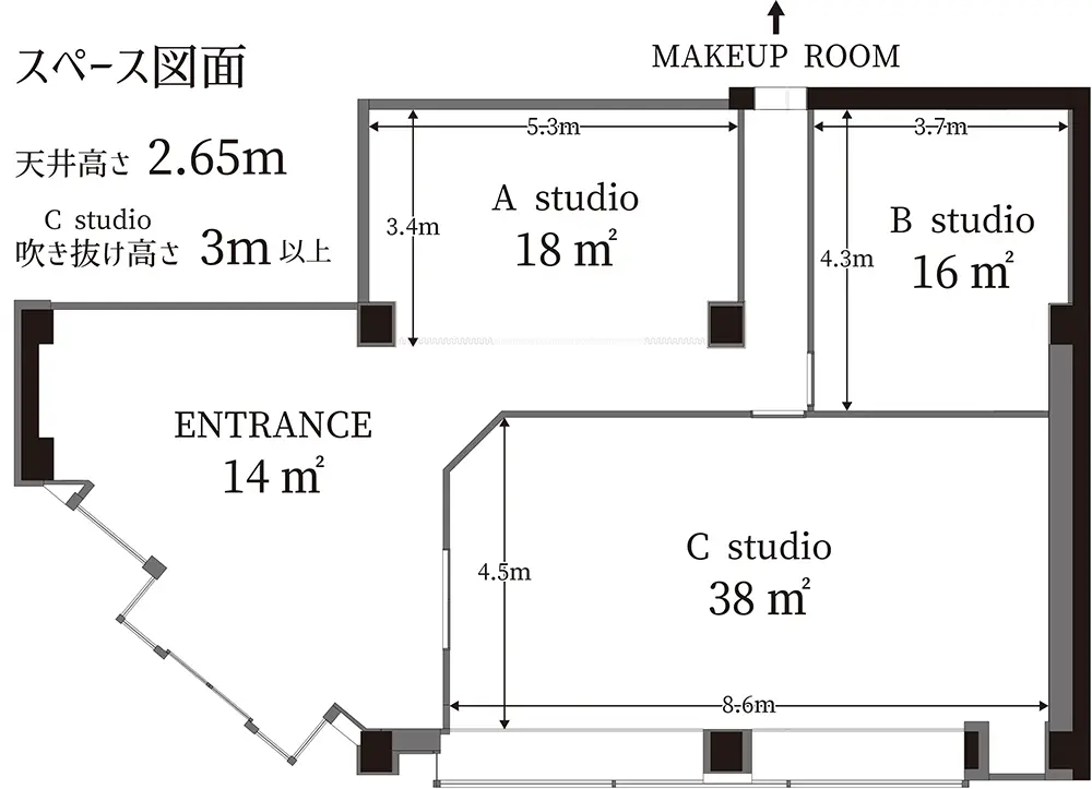 撮影スタジオマップです